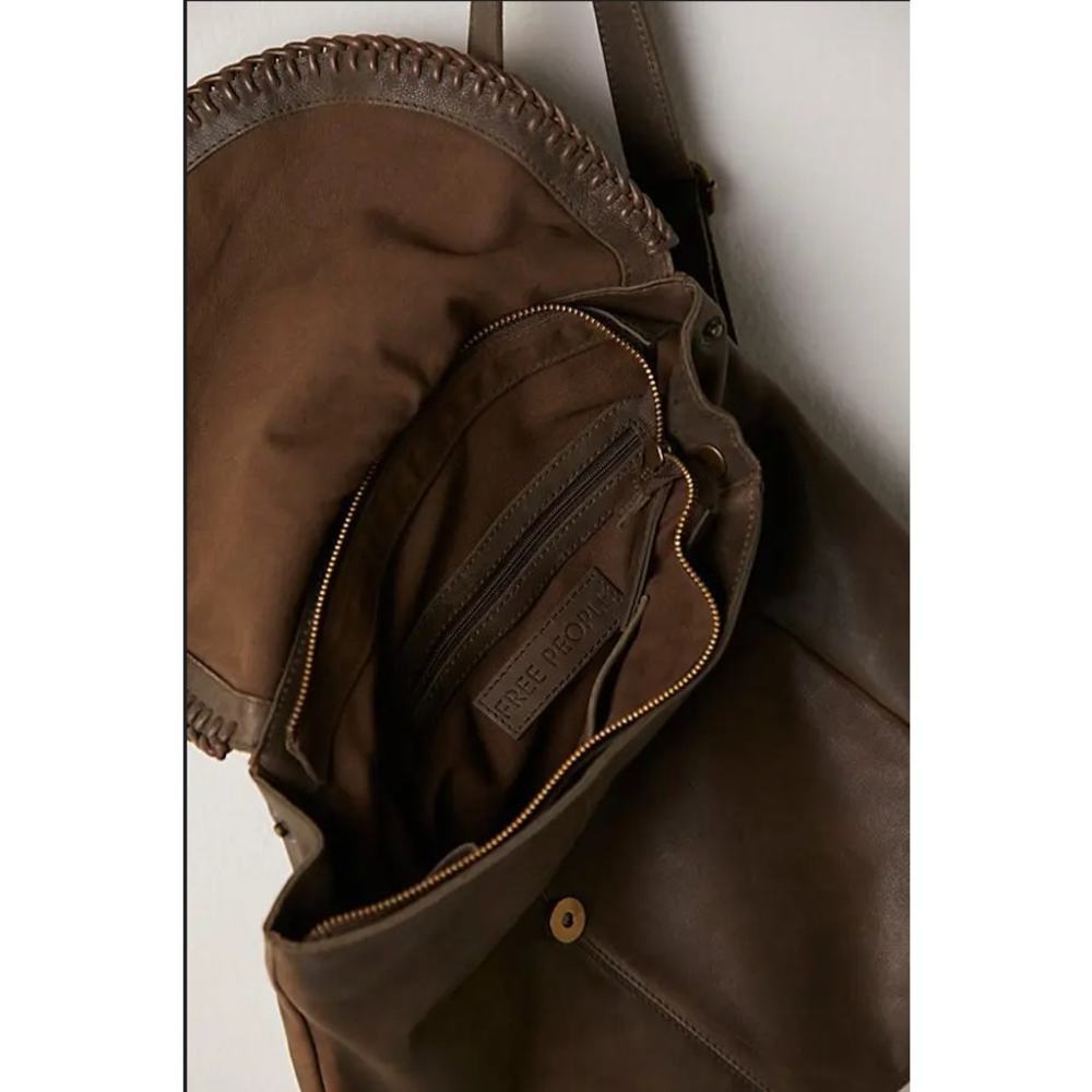 Free People Brown Portia Leather Backpack Bag - Picture 12 of 12